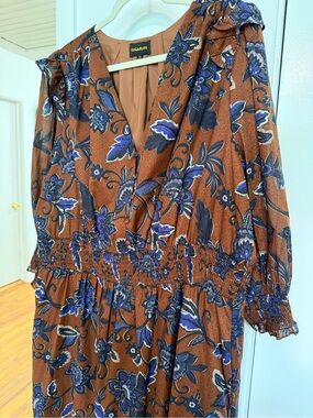 SugarLips Floral Smocked Midi Dress 3X | Boho Fall Wedding Guest Dress Plus Size